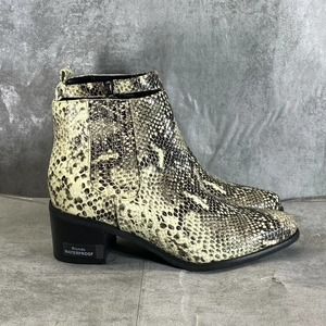 Blondo Women's Snake Embossed Waterproof Elvina Pointed-Toe Block-Heel Boots SZ8